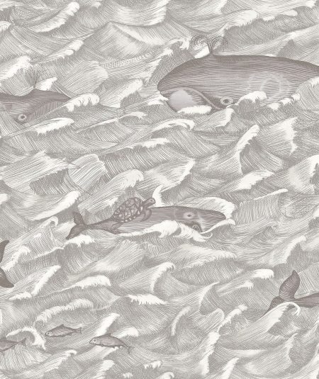 sample picture of 103/1005 Silver by cole and son whale wallpaper available at Empire Wallpaper