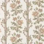 Papier peint floral bleu Apothecary Rose Sanderson décoration salon" ou "Détail motif ikat rose Highgrove Sanderson, fond beige avec fleur rose