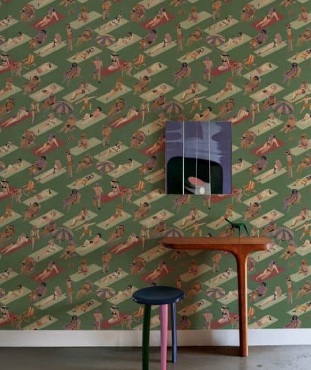 "Décoration murale style Bossa Nova personnages plage