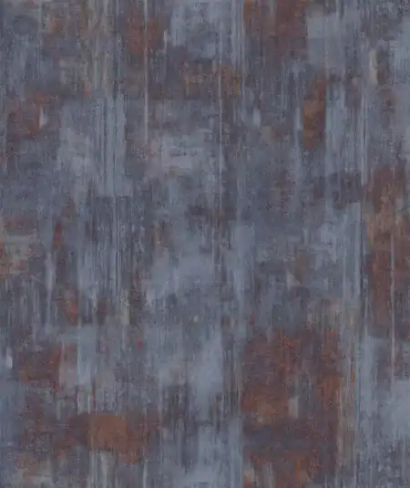 Mur en papier peint industriel gris et rouille, style contemporain, parfait pour un intérieur modern.