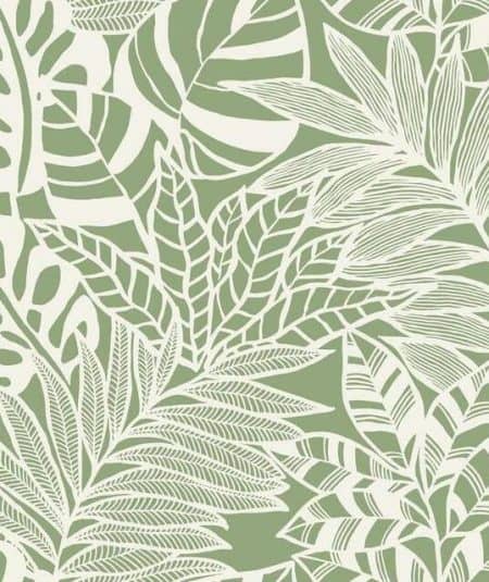 Papier peint Jungle Leaves de Empire Wallpaper, parfait pour une salle de séjour ou chambre avec un.