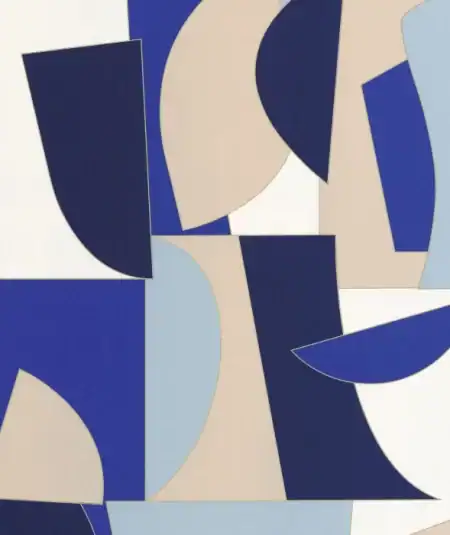 Papier peint abstrait bleu pour salon moderne - Empire Papier Peint.