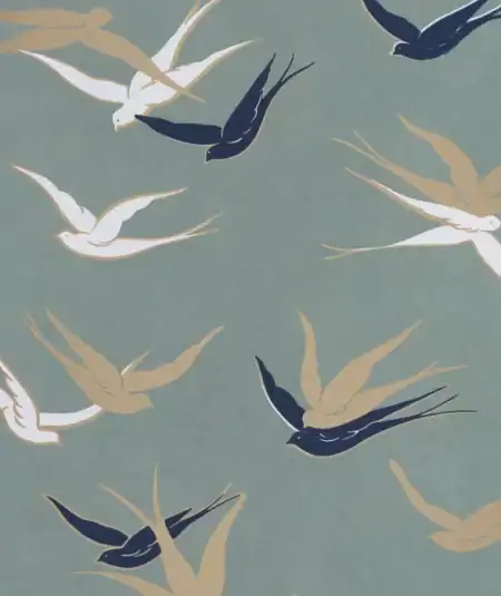 Papier peint Swallow de Empire Wallpaper, motif oiseaux en vol dans un décor apaisant, parfait pour.