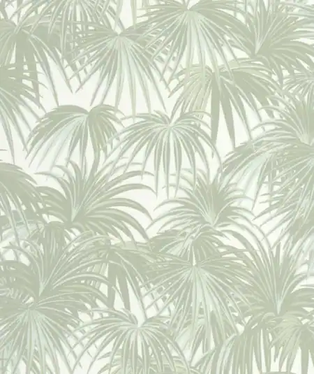 Tapisserie Charleston vert pour salon, style tropical, par Empire Papier Peint, apportant fraîcheur.