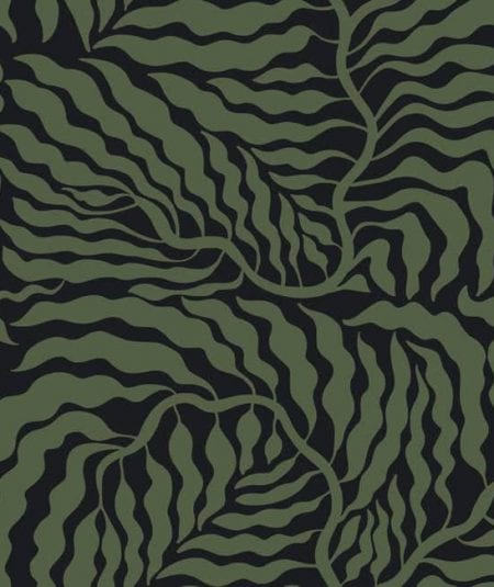 Papier peint Fern Fronds de Empire Wallpaper, parfait pour un salon moderne avec un motif végétal ve.