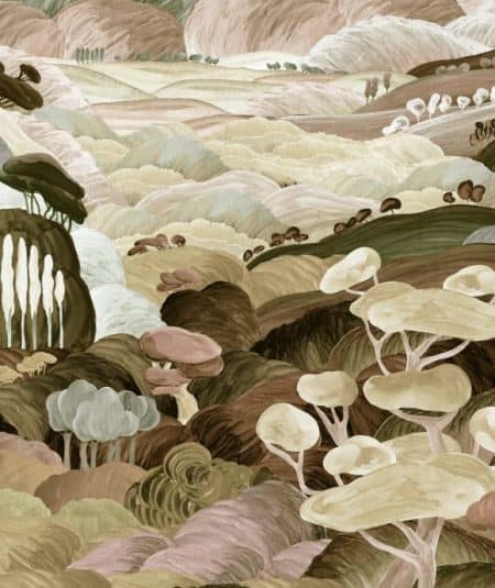 Murale paysage toscan dans un salon élégant - Empire Papier Peint.