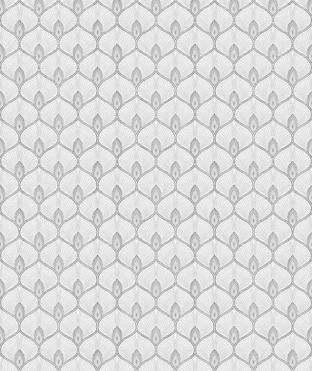 Papier peint Othello blanc Empire pour salon élégant, style Art Déco, parfait pour une décoration so.